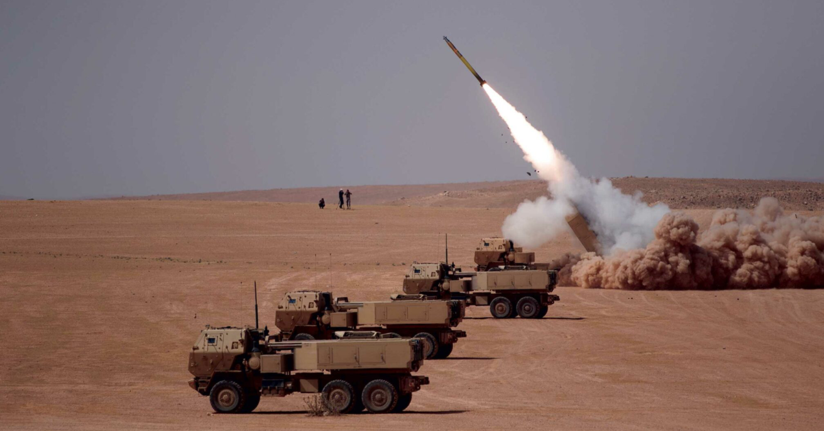 HIMARS launching a single rocket on the field