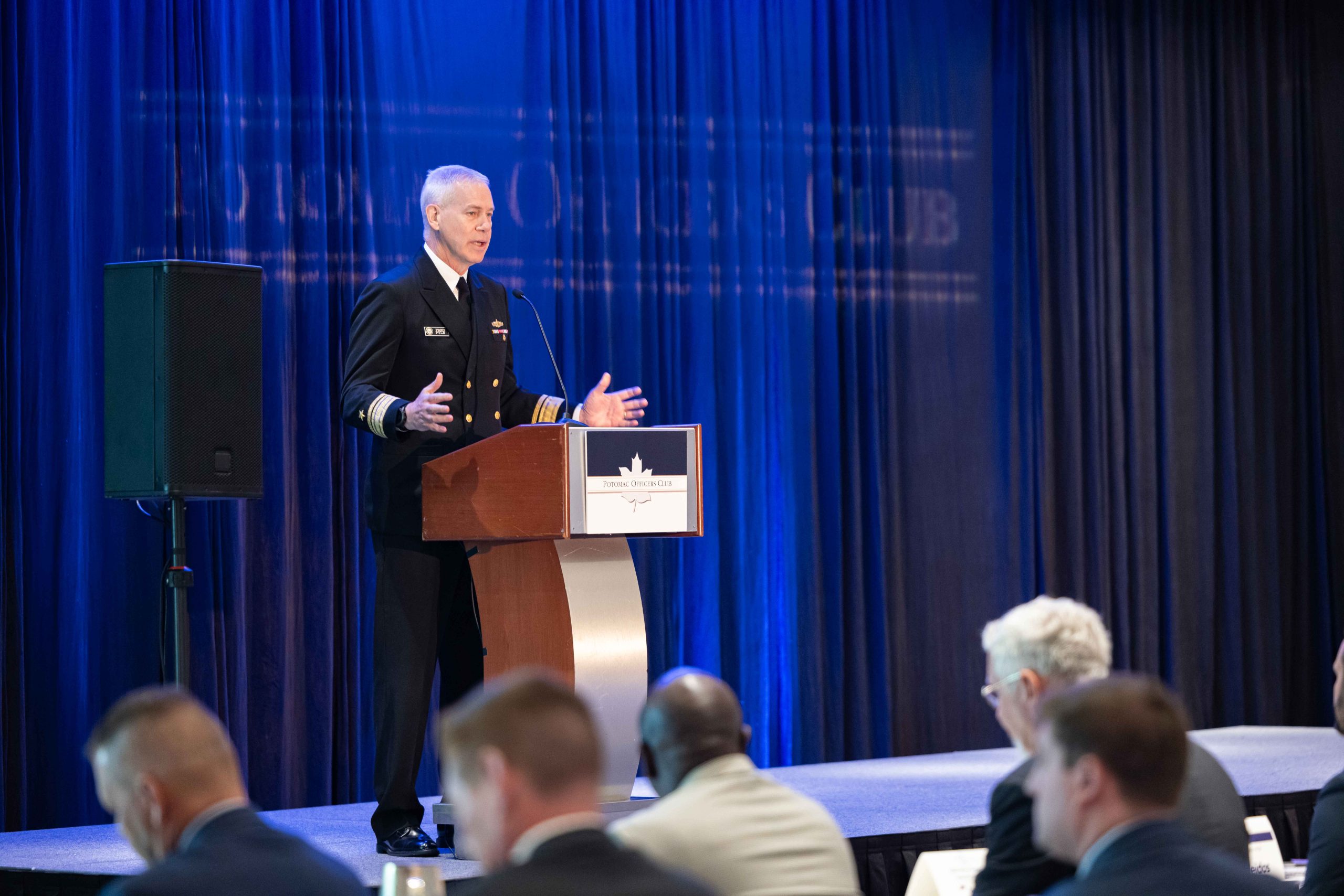 RADM Fred Pyle speaks at POC's 2023 Navy Summit.